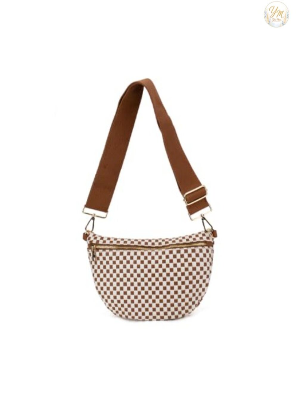 Woven Faux Leather Crossbody Bag with Adjustable Strap, Belt Bag, Sling Purse